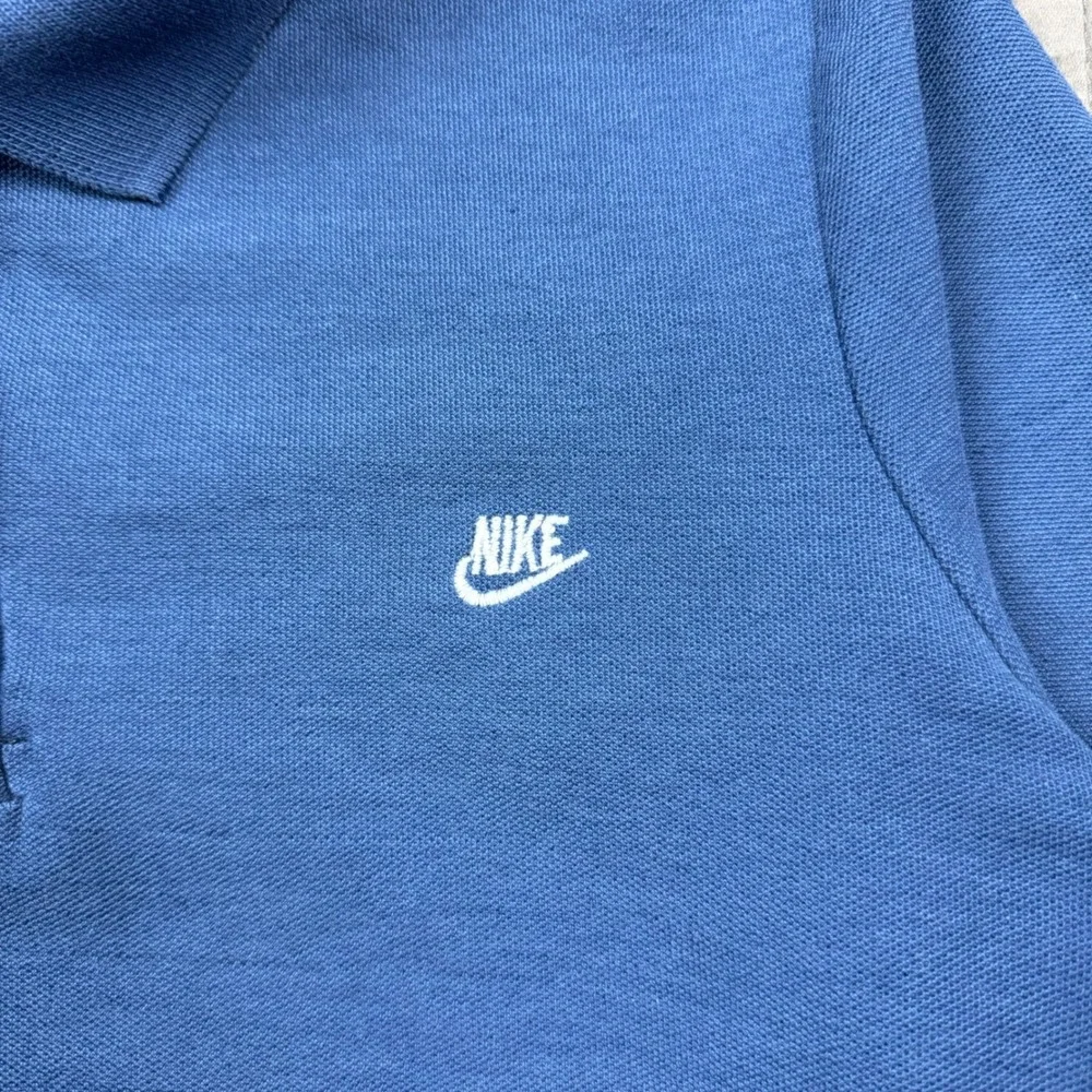 True Vintage Nike Shirt Men Small Blue‎ Polo Sportswear 70s 1970s Made In USA